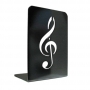 MB Fermalibri musicale. In metallo nero con chiave di violino cm. 19*13,5*11.