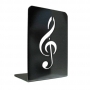 MB 5911DEBS Fermalibri musicale. In metallo nero con chiave di violino cm. 19*13,5*11.